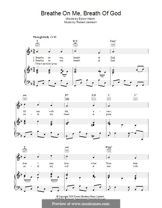 Breathe on Me, Breath of God: For voice and piano (or guitar) by Robert Jackson