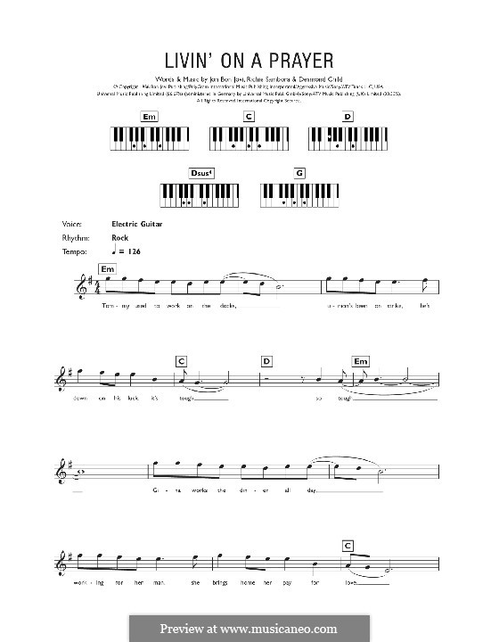 Instrumental version: For keyboard by Desmond Child, Jon Bon Jovi, Richie Sambora