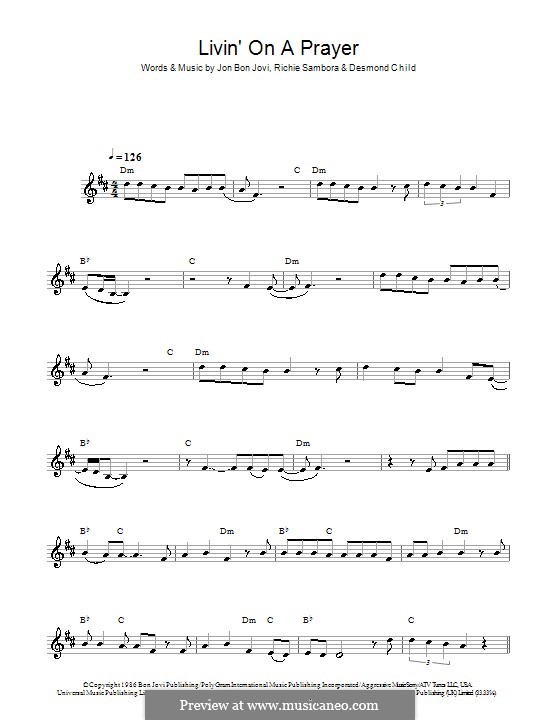 Instrumental version: For saxophone by Desmond Child, Jon Bon Jovi, Richie Sambora