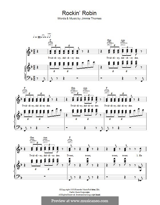 Rockin' Robin (Michael Jackson): For voice and piano (or guitar) by Leon René