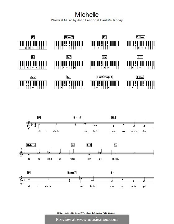 Michelle (The Beatles), for One Instrument: For keyboard by John Lennon, Paul McCartney