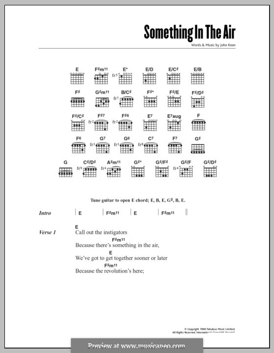 Something in the Air (Thunderclap Newman): Lyrics and chords by John Keen