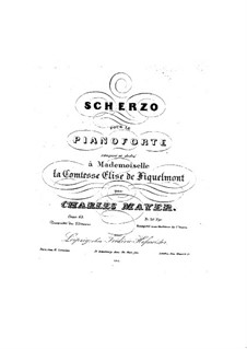 Scherzo, Op.63: For piano by Charles Mayer