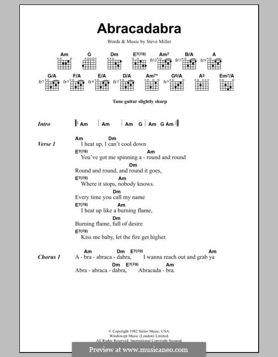 Abracadabra (Steve Miller Band): Lyrics and chords by Steve Miller