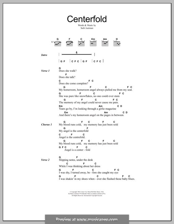 Centerfold (The J. Geils Band): Lyrics and chords by Seth Justman