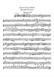 Joseph: Ouvertüre – Klarinettenstimme by Étienne Méhul