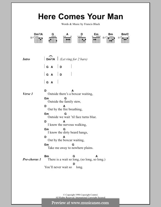 Here Comes Your Man (The Pixies): Lyrics and chords by Black Francis