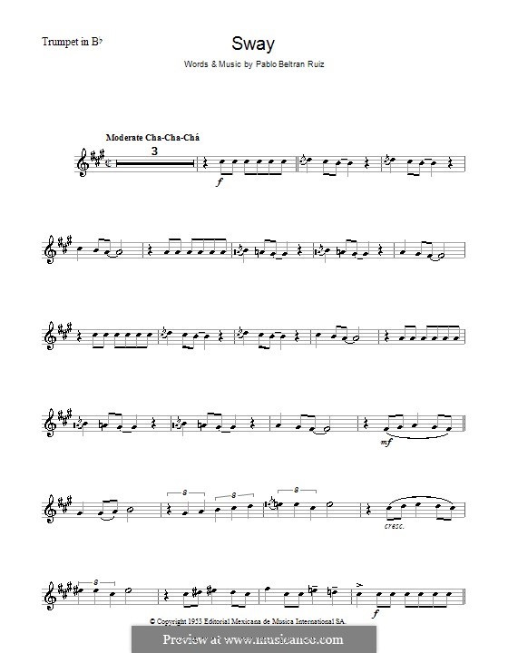 Sway (Quien Sera): For trumpet by Pablo Beltran Ruiz