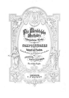 Concert Variations for Cello and Piano in D Major, Op.17: Score, solo part by Felix Mendelssohn-Bartholdy