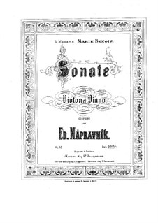 Violin Sonata, Op.52 by E. Napravnik sheet music on MusicaNeo
