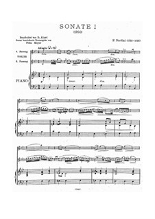 Sonata for Violin (or Viola) and Basso Continuo in B Flat Major: Arrangement for violin and piano by Pietro Nardini