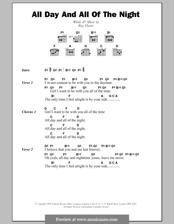 All Day and All of the Night: Lyrics and chords by Ray Davies