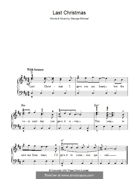 Last Christmas (Wham!) by G. Michael - sheet music on MusicaNeo