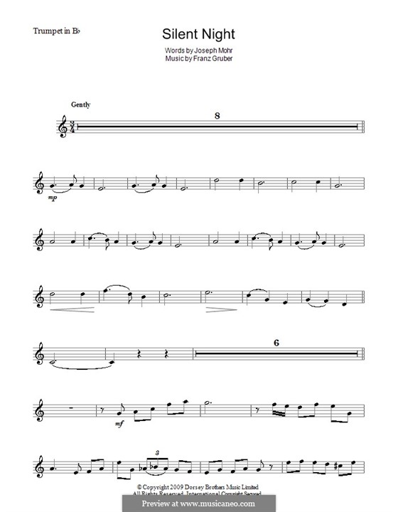 Solo instrument version (various): For trumpet by Franz Xaver Gruber