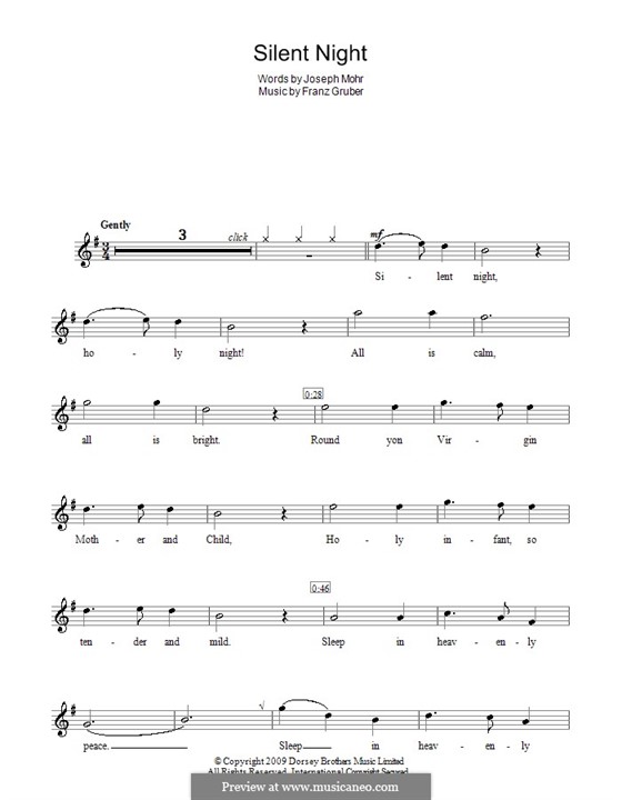 Solo instrument version (various): For recorder by Franz Xaver Gruber