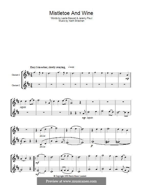 Mistletoe and Wine (Cliff Richard): For two clarinets by Keith Strachan