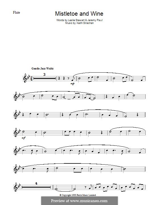 Mistletoe and Wine (Cliff Richard): For flute by Keith Strachan