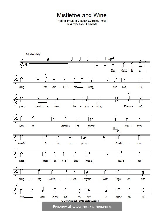 Mistletoe and Wine (Cliff Richard): For violin by Keith Strachan