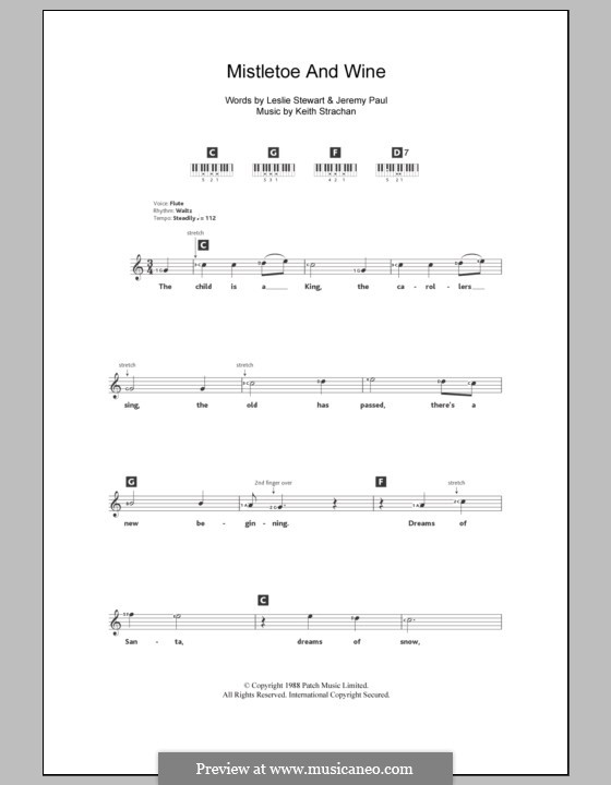 Mistletoe and Wine (Cliff Richard): For keyboard by Keith Strachan