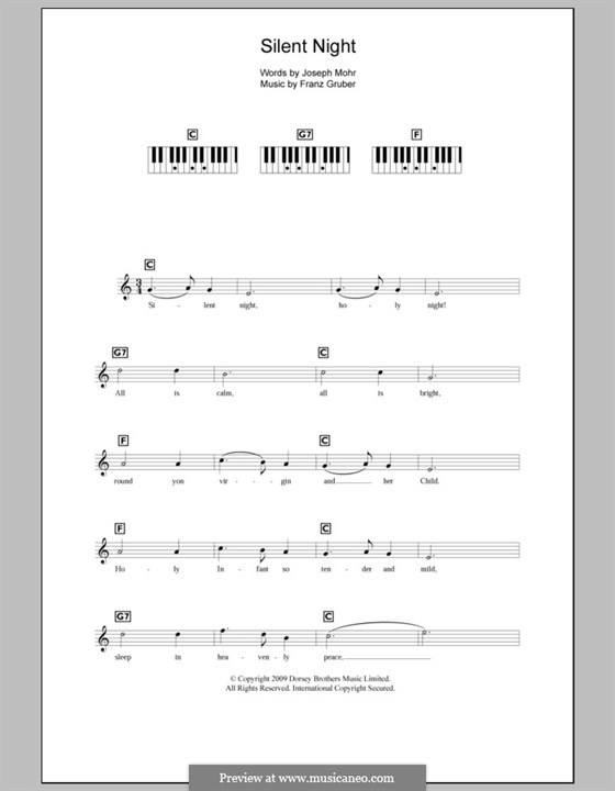 Solo instrument version (various): For keyboard by Franz Xaver Gruber
