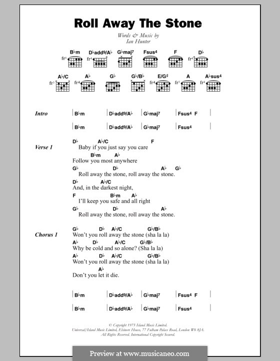 Roll Away the Stone (Mott the Hoople): Lyrics and chords by Ian Hunter