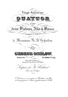 String Quartet No.28 in E Flat Major, Op.54: Parts by Georges Onslow