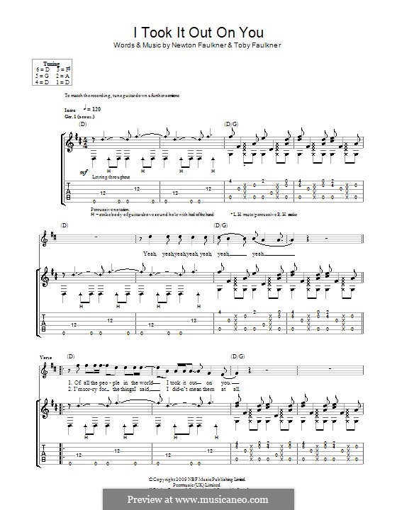 I Took It Out on You: For guitar with tab by Newton Faulkner, Toby Faulkner