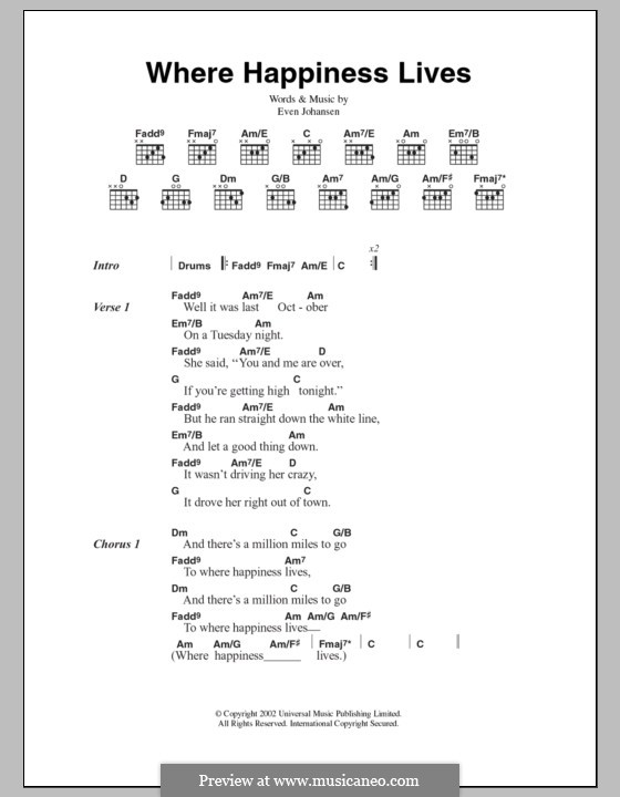 Where Happiness Lives (Magnet): Lyrics and chords by Even Johansen
