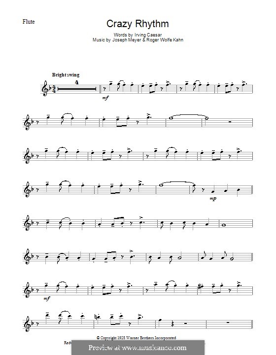 Crazy Rhythm (Chet Baker): For flute by Joseph Meyer, Roger Wolfe Kahn