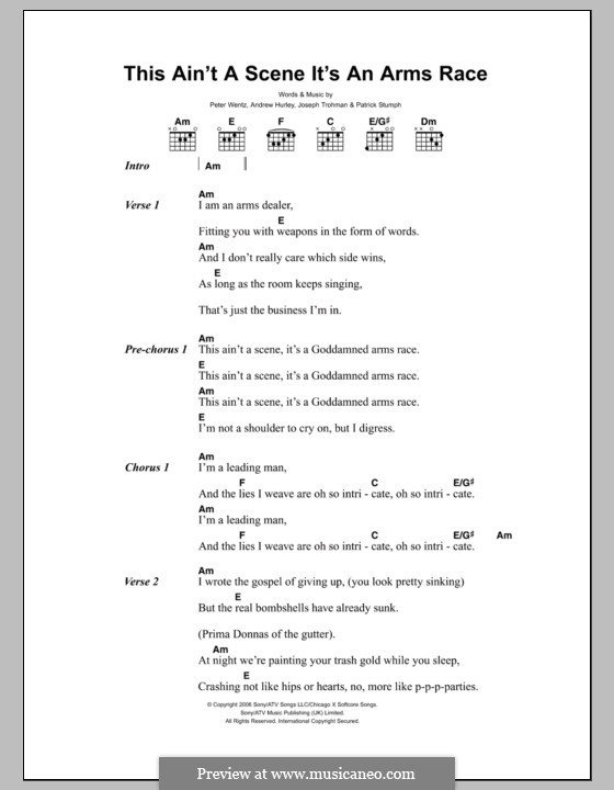 This Ain't a Scene, It's an Arms Race (Fall Out Boy) by A. Hurley, J