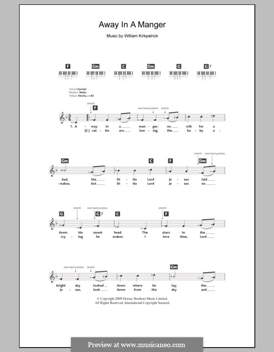 Away in a Manger: For keyboard by William (James) Kirkpatrick