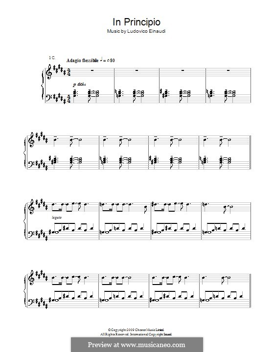 In Principio: For piano by Ludovico Einaudi
