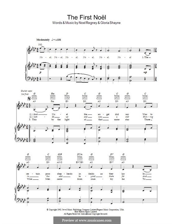 Vocal-instrumental version (printable scores): For voice and piano or guitar (high quality sheet music) by folklore
