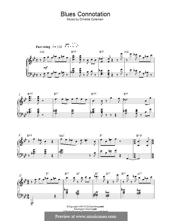 Blues Connotation: For piano by Ornette Coleman