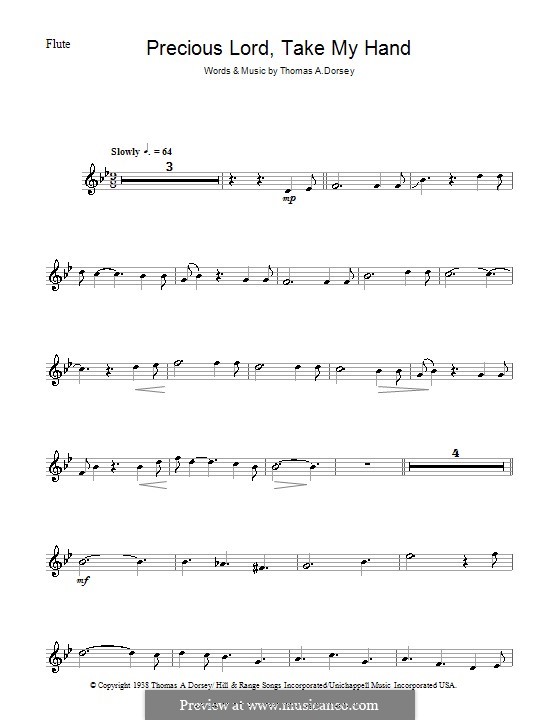 Precious Lord, Take My Hand (Take My Hand, Precious Lord): For flute (Aretha Franklin) by Thomas A. Dorsey