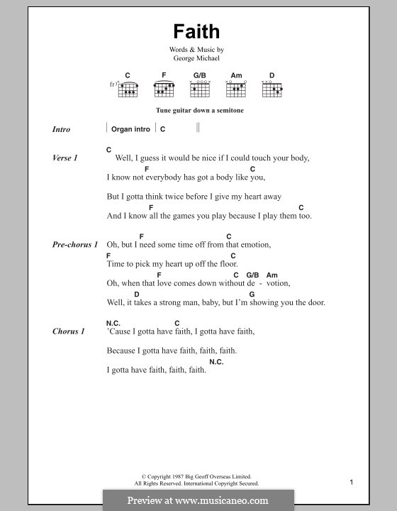 Faith by G. Michael - sheet music on MusicaNeo