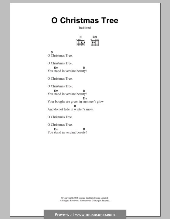 Vocal-instrumental version (printable scores): Lyrics and chords by folklore