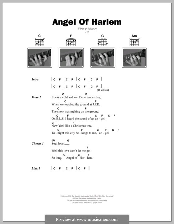 Angel of Harlem: Lyrics and chords by U2