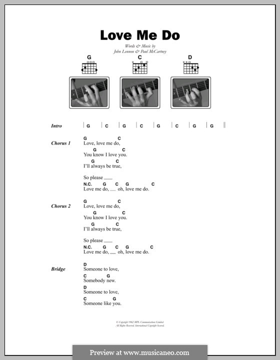 Love Me Do (The Beatles): Lyrics and chords by John Lennon, Paul McCartney