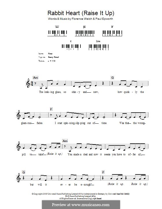 Rabbit Heart (Raise It Up): For keyboard (Florence and The Machine) by Florence Welch, Paul Epworth