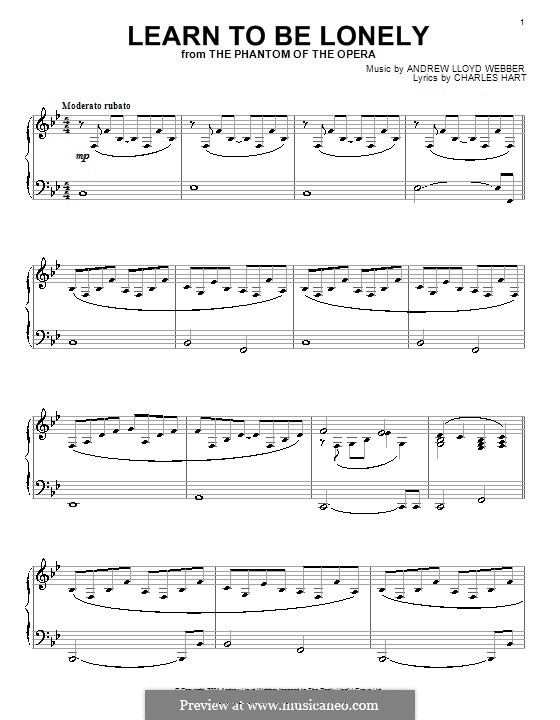Learn to be Lonely: For piano (B Flat Major) by Andrew Lloyd Webber