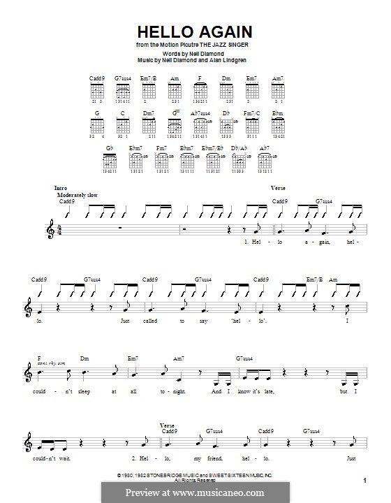 Hello Again: For guitar (with strumming patterns) by Alan Lindgren