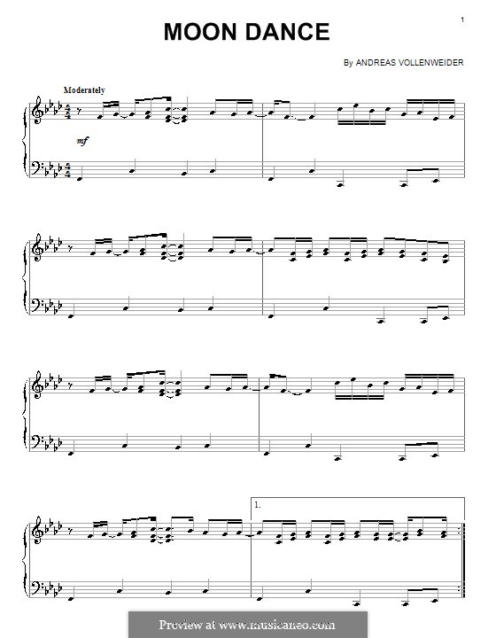 Moon Dance: For piano by Andreas Vollenweider