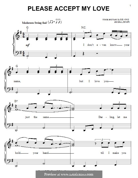 Please Accept My Love: For easy piano by Saul Bihari