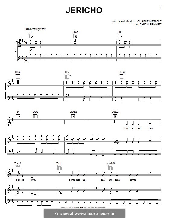 Jericho (Hilary Duff): For voice and piano (or guitar) by Charlie Midnight, Chico Bennett