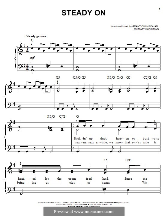 Steady on (Point of Grace): For easy piano by Grant Cunningham, Matt Huesmann