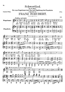 Schwertlied (Song of the Sword), D.170: For voice and piano (C Major) by Franz Schubert