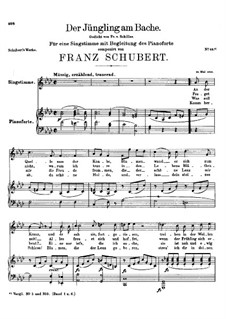 Der Jüngling am Bache (The Youth by the Brook), D.192: For voice and piano (f minor) by Franz Schubert