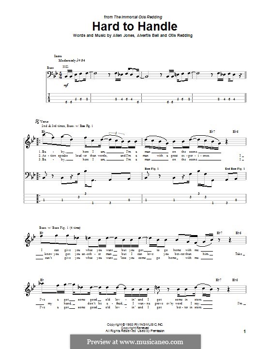 Hard to Handle (The Black Crowes): For bass guitar with tab by Allen Jones, Alvertis Isbell, Otis Redding