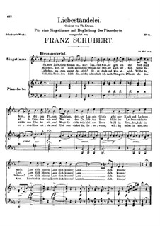 Liebeständelei, D.206: For voice and piano by Franz Schubert